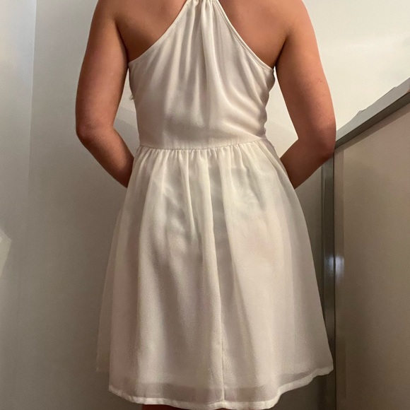 DEX White Chiffon Lace Button Dress - Picture 2 of 6